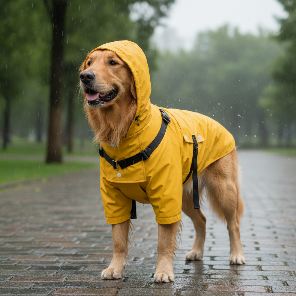Dog Raincoat – Waterproof with Hood, Adjustable