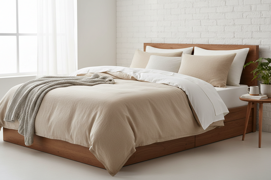100% Washed Linen Duvet Cover Set – Queen