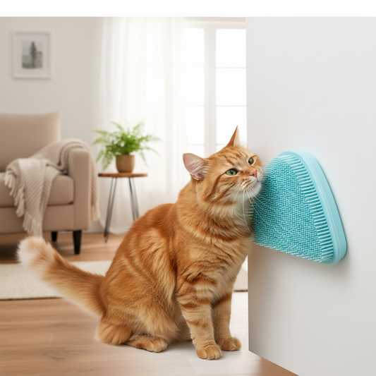 Cat Self-Grooming Corner Brush – Wall Mountable
