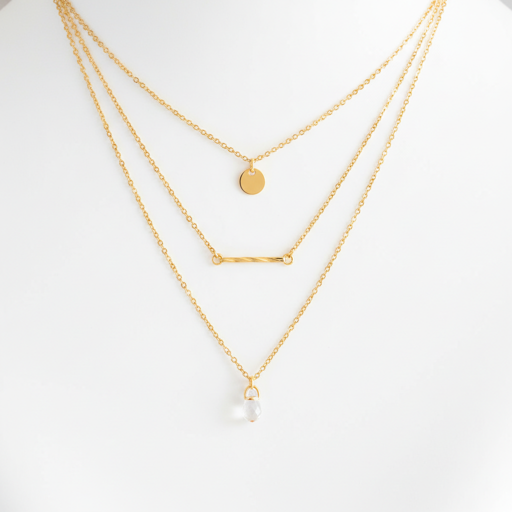 Dainty Gold Layering Necklace – 18K Gold Plated