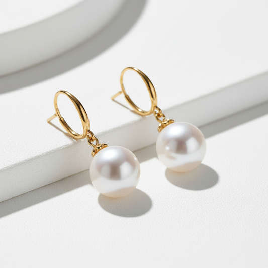Freshwater Pearl Drop Earrings – Gold Plated