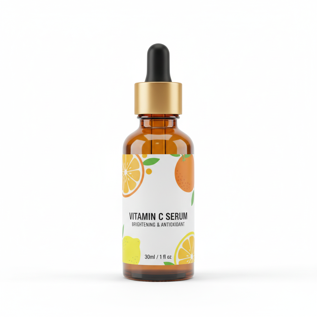 Brightening Vitamin C Serum amber dropper bottle