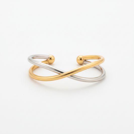 Minimalist Adjustable Cuff Bracelet – Gold & Silver