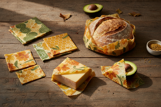 Reusable Beeswax Food Wraps – Set of 6